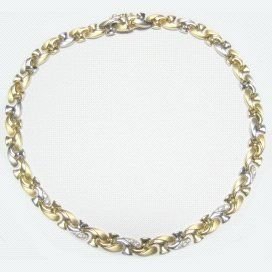 GARGANTILLA ORO BICOLOR ITALIANO PIEDRA