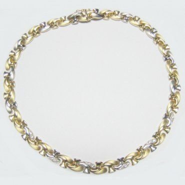 GARGANTILLA ORO BICOLOR ITALIANO PIEDRA