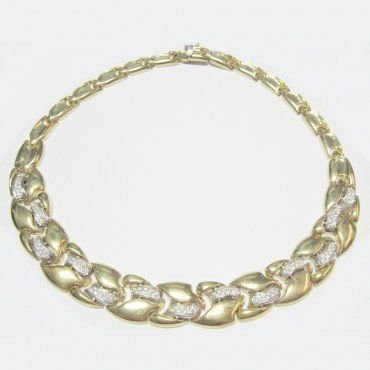 GARGANTILLA ORO BICOLOR ITALIANO PIEDRA
