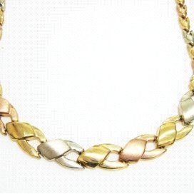GARGANTILLA ORO TRICOLOR ITALIANO LISA