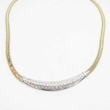 GARGANTILLA ORO BLANCO ITALIANO PIEDRA