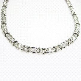 GARGANTILLA ORO BLANCO ITALIANO PIEDRA