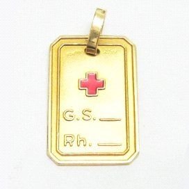 CHAPA GRUPO SANGUINEO ORO AMARILLO