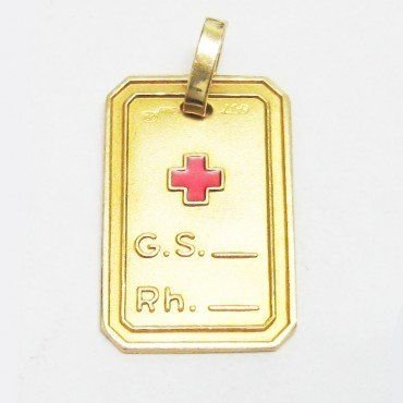 CHAPA GRUPO SANGUINEO ORO AMARILLO
