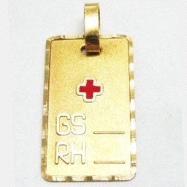 CHAPA GRUPO SANGUINEO ORO AMARILLO