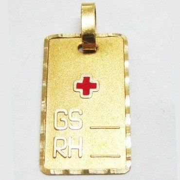 CHAPA GRUPO SANGUINEO ORO AMARILLO