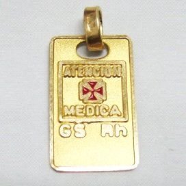 CHAPA GRUPO SANGUINEO ORO AMARILLO