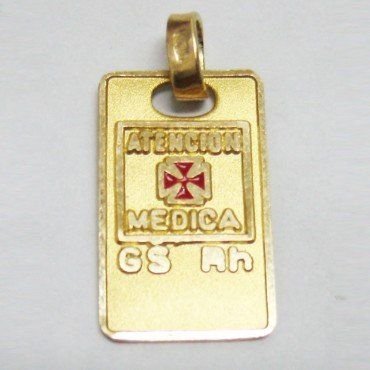 CHAPA GRUPO SANGUINEO ORO AMARILLO
