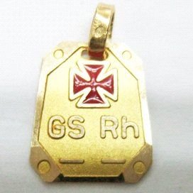CHAPA GRUPO SANGUINEO ORO AMARILLO