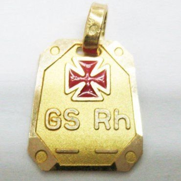 CHAPA GRUPO SANGUINEO ORO AMARILLO