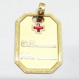 CHAPA GRUPO SANGUINEO ORO AMARILLO
