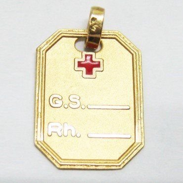 CHAPA GRUPO SANGUINEO ORO AMARILLO