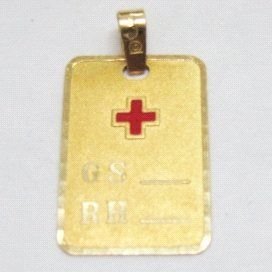 CHAPA GRUPO SANGUINEO ORO AMARILLO