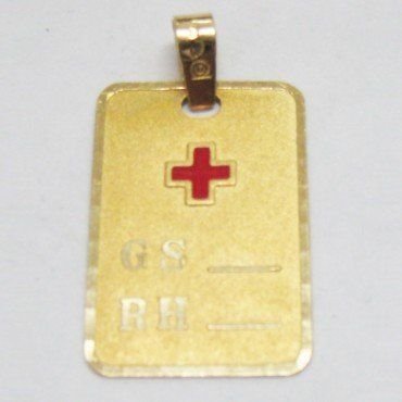 CHAPA GRUPO SANGUINEO ORO AMARILLO