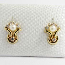 PENDIENTES NIÑA ORO AMARILLO PERLA