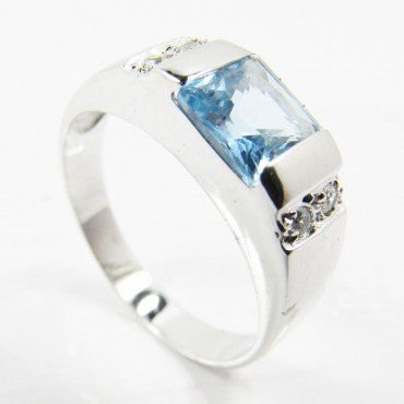 Sortija y Pendientes oro blanco piedra