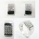 Sortija, Pendientes y Colgante oro blanco piedra