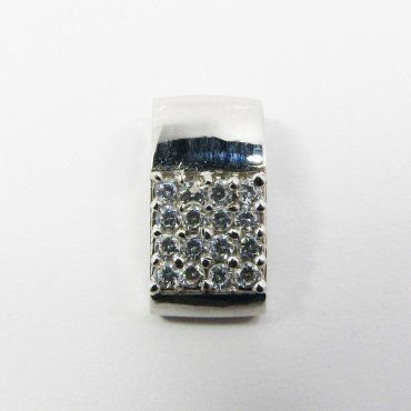 Sortija, Pendientes y Colgante oro blanco piedra