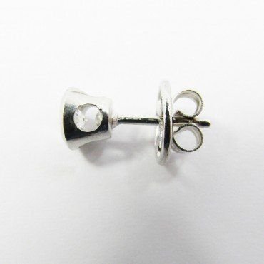 Sortija y Pendientes oro blanco piedra