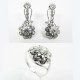 SORTIJA Y PENDIENTES ORO BLANCO PIEDRA