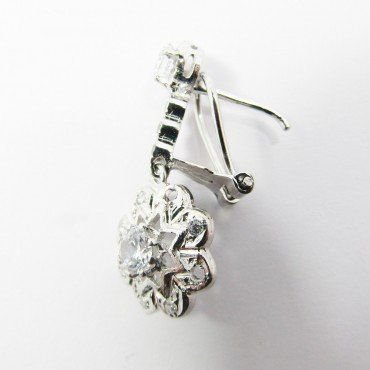 SORTIJA Y PENDIENTES ORO BLANCO PIEDRA