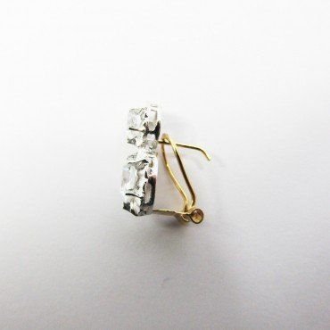 SORTIJA Y PENDIENTES ORO BLANCO PIEDRA