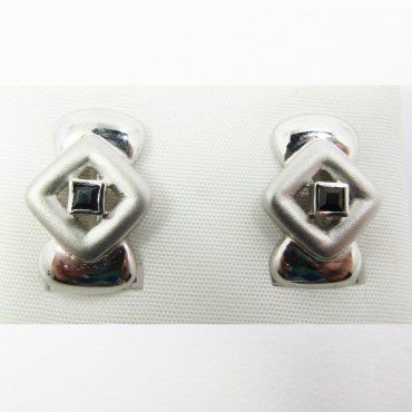 SORTIJA Y PENDIENTES ORO BLANCO PIEDRA