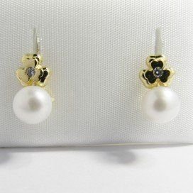 PENDIENTES NIÑA ORO AMARILLO PERLA