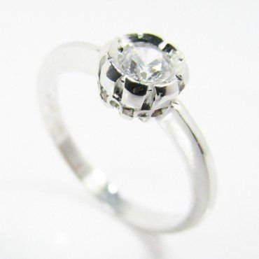 SORTIJA Y PENDIENTES ORO BLANCO PIEDRA