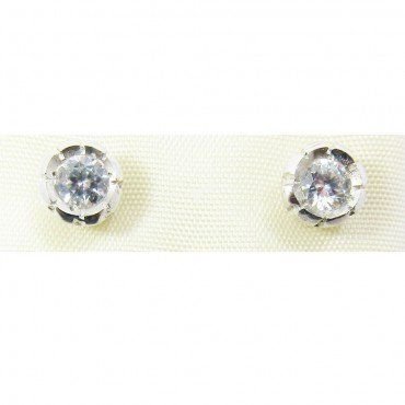 SORTIJA Y PENDIENTES ORO BLANCO PIEDRA