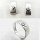 SORTIJA Y PENDIENTES ORO BLANCO PIEDRA
