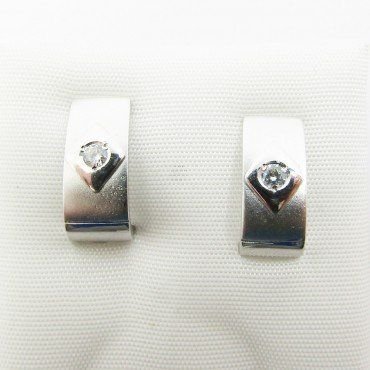 SORTIJA Y PENDIENTES ORO BLANCO PIEDRA
