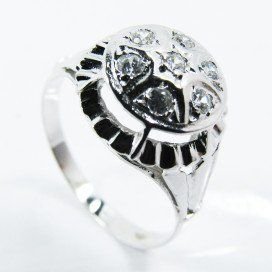 SORTIJA Y PENDIENTES ORO BLANCO PIEDRA