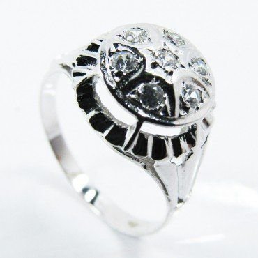 SORTIJA Y PENDIENTES ORO BLANCO PIEDRA