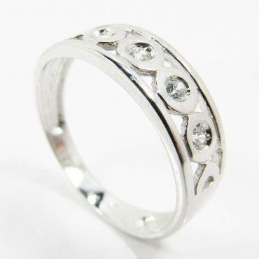 SORTIJA Y PENDIENTES ORO BLANCO PIEDRA