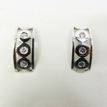 SORTIJA Y PENDIENTES ORO BLANCO PIEDRA