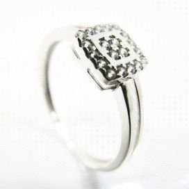 SORTIJA NIÑA ORO BLANCO PIEDRA