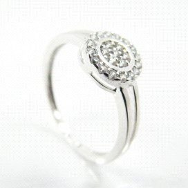 SORTIJA NIÑA ORO BLANCO PIEDRA