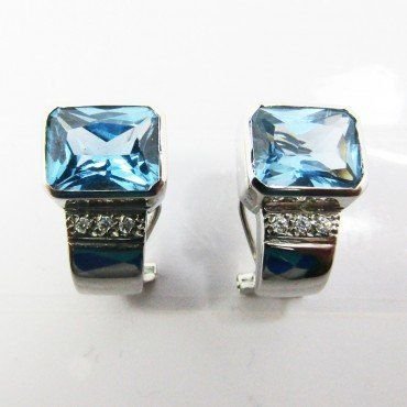SORTIJA Y PENDIENTES ORO BLANCO PIEDRA