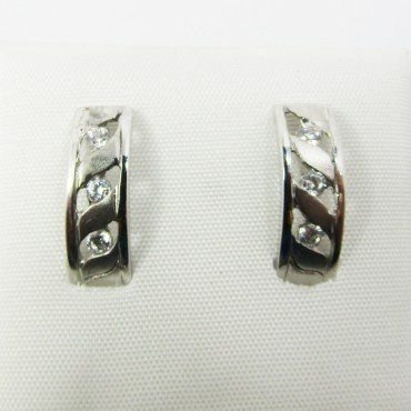 SORTIJA Y PENDIENTES ORO BLANCO PIEDRA