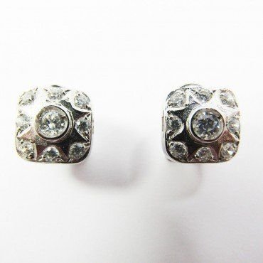 SORTIJA Y PENDIENTES ORO BLANCO PIEDRA