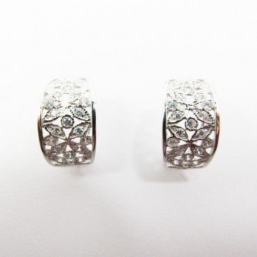 SORTIJA Y PENDIENTES ORO BLANCO PIEDRA