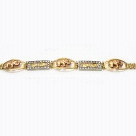 PULSERA SRA. ORO TRICOLOR ITALIANO PIEDR