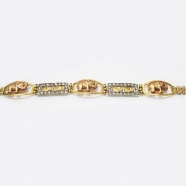 PULSERA SRA. ORO TRICOLOR ITALIANO PIEDR