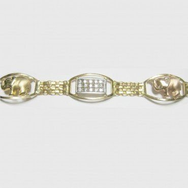 PULSERA SRA. ORO TRICOLOR ITALIANO PIEDR