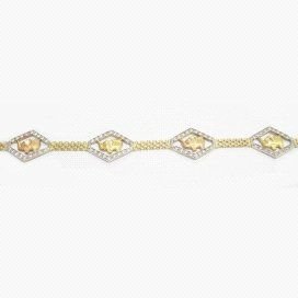 PULSERA SRA. ORO TRICOLOR ITALIANO PIEDR