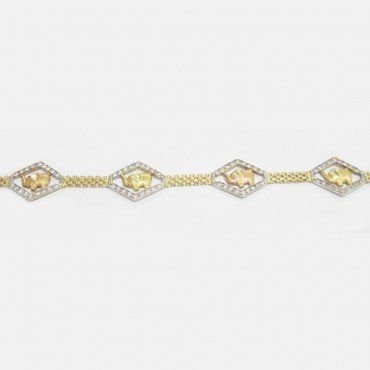 PULSERA SRA. ORO TRICOLOR ITALIANO PIEDR
