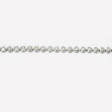 PULSERA SRA. ORO BLANCO PIEDRA