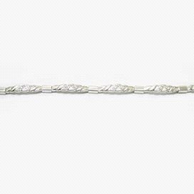 PULSERA SRA. ORO BLANCO PIEDRA