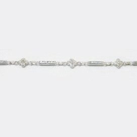 PULSERA SRA. ORO BLANCO PIEDRA